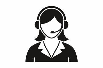 
Customer service girl vector, Customer service woman vector silhouette illustration
