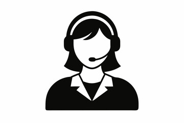 
Customer service girl vector, Customer service woman vector silhouette illustration

