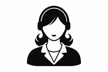 
Customer service girl vector, Customer service woman vector silhouette illustration

