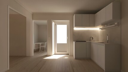Modern Kitchen Design with White Cabinets and Marble Backsplash
