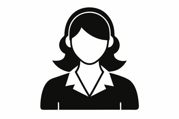 
Customer service girl vector, Customer service woman vector silhouette illustration
