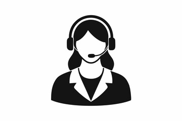 
Customer service girl vector, Customer service woman vector silhouette illustration
