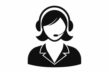 
Customer service girl vector, Customer service woman vector silhouette illustration

