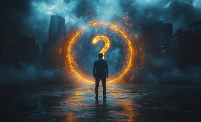 question mark in the sky