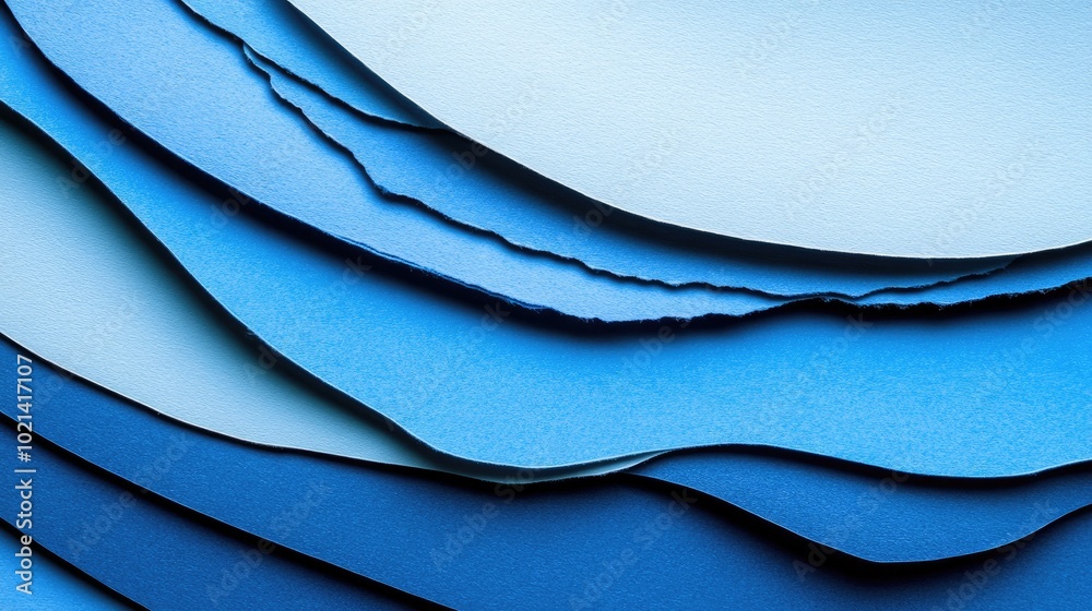Poster abstract stacked paper with a blue gradient background