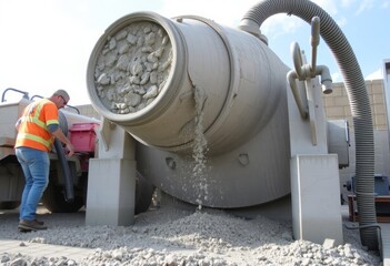 Vacuum concrete A concrete mix with a lower water cement ratio m