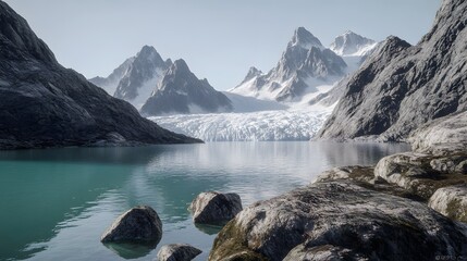 Serene Mountain Lake Landscape