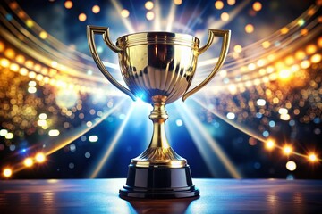 Glimmering Trophy Symbolizing Victory and Achievement in Competitive Sports and Team Excellence