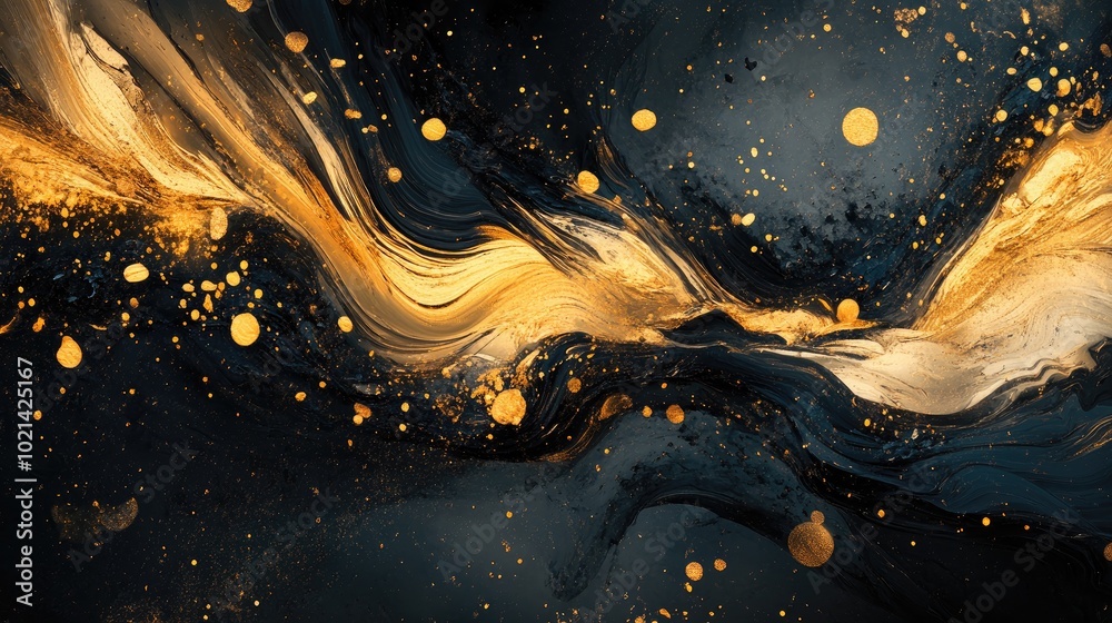 Poster abstract gold element painting for design background