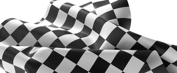 The checkered flag waves in the air Victory is in sight