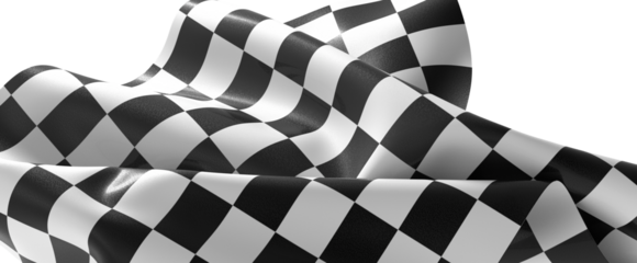 The checkered flag waves in the air Victory is in sight