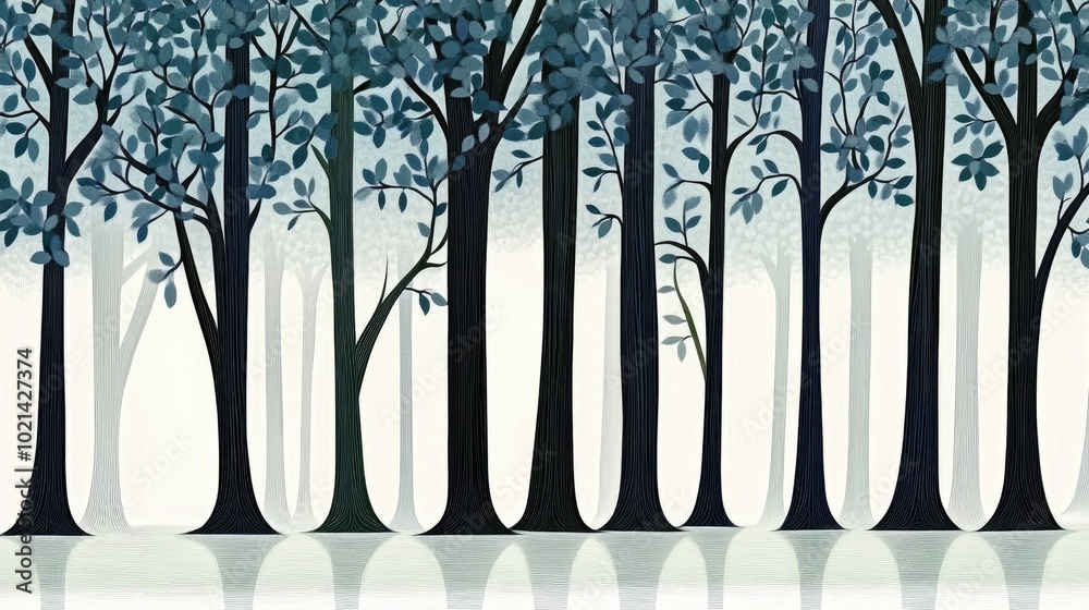 Poster abstract blurred background of trees