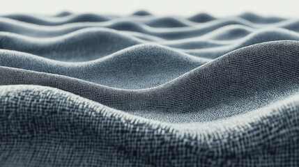 Fototapeta premium Abstract blue fabric with wavy surface.