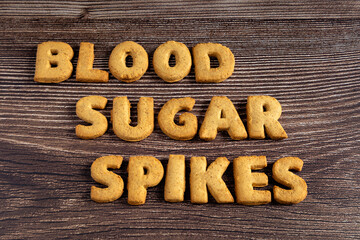 Blood sugar spike words in cookie letters