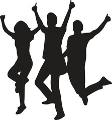 people are celebrating silhouette illustration