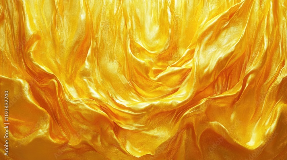 Poster abstract painting of a luxurious golden curtain featuring a dramatic and modern design high quality 