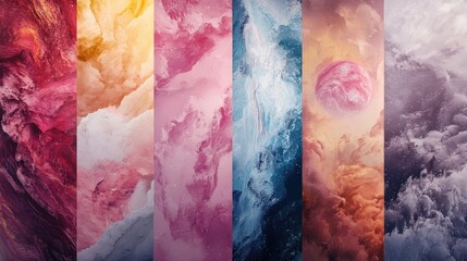 Collection of imaginative artistic backgrounds ideal for posters business cards invitations flyers banners brochures email headers social media posts advertising events and page covers