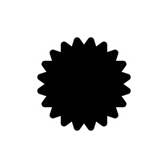 Vector black starburst icon, sunburst badge. Design element stamp price