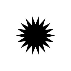 Vector black starburst icon, sunburst badge. Design element stamp price