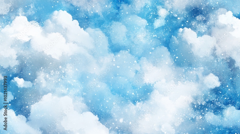 Aufkleber angelic cloud design in a 2d cartoon style featuring a winter fairytale backdrop aerial view of a sn