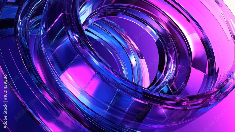 Poster 3d rendering of an abstract geometric background in purple and blue hues suitable for advertising te