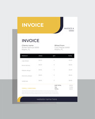Simple modern invoice design with mockup, invoice design, clean invoice design, invoice