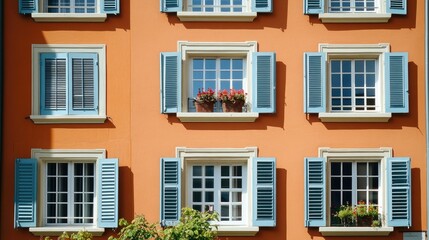 Building Facade Featuring Windows and Shutters