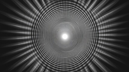 Abstract geometric element with concentric radial design radiating outwardly