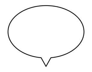 シンプル　白　黒縁　楕円　吹き出し　ベクター　セリフ