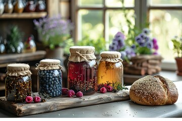 jar homemade food fruit glass sweet berry healthy table jam organic red wooden dessert