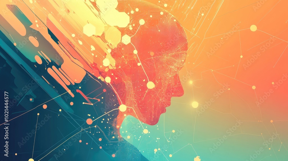 Aufkleber Abstract Digital Background With Neural Connections Cutting Edge Technology Ai Data Transfer Process Neural Network Artificial Intelligence Machine Learning Cloud Computing