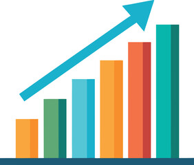 Growing Bar graph icon vector design