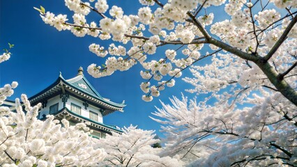 Naklejka premium Cherry Blossom Tree in Full Bloom