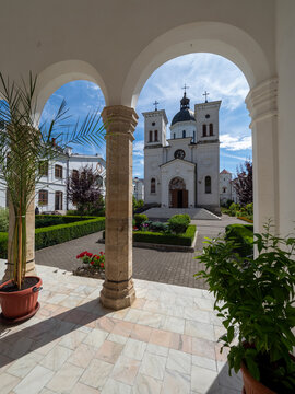 Inner courtyard of Bistrita Monastery, Valcea county, Romania
