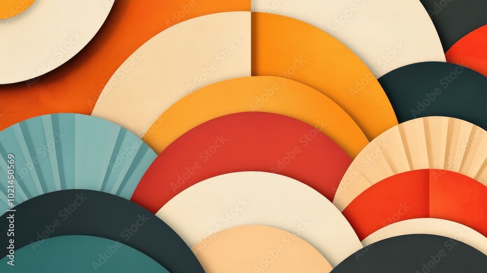 Aufkleber 10 abstract backgrounds featuring diverse colors and shadows showcasing a half circle design beneath a semi circular decorative element
