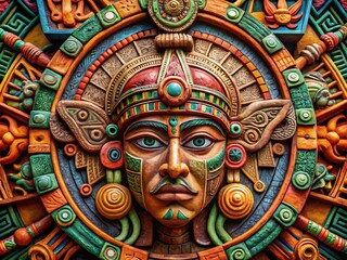 Intricate Mayan Culture Art Showcasing Ancient Symbols and Vibrant Colors of Mesoamerican Heritage