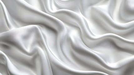 Obraz premium Elegant digital rendering of soft white silk satin fabric, showing flowing waves and folds, for fashion or design background