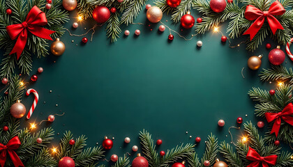 Christmas pattern features holly leaves, candy and other xmas decoration - xmas background vol3