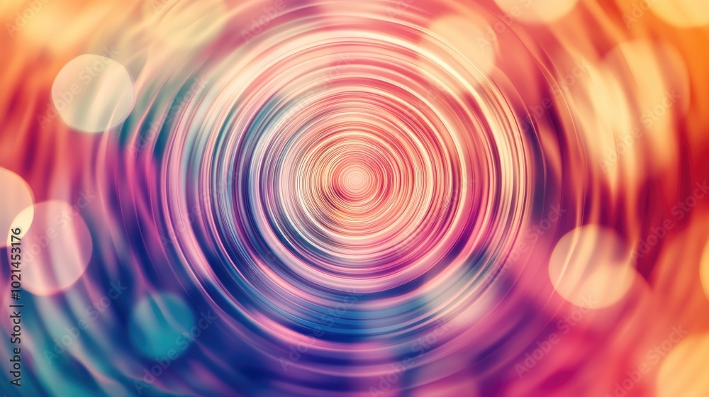 Poster Abstract geometric spiral texture featuring a trendy blurred background gradient circle pattern and wave wallpaper a fantasy illustration suitable for graphic textile artwork or banner design