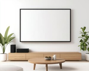 Fototapeta premium Schematic of a living room with a retractable movie screen and surround sound system, home theater, entertainment space