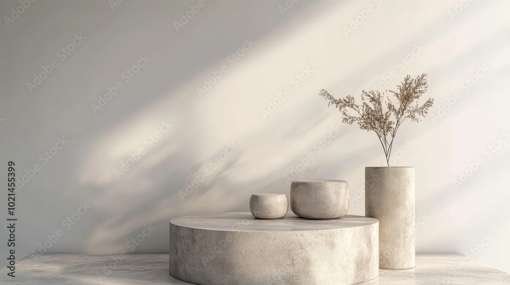 Poster 3D rendering of a podium product display stand against a white background