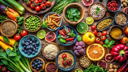 Fototapeta premium Let Food Be Thy Medicine: Embracing Natural Healing with Healthy Eating and Nutrient-Rich Ingredients for Wellness