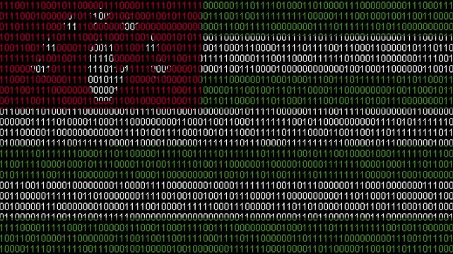 Binary code on flag of Abhkazia. Program source code or Hacker concept on Abhkazian flag. Abhkazia digital technology security, hacking or programming concept.