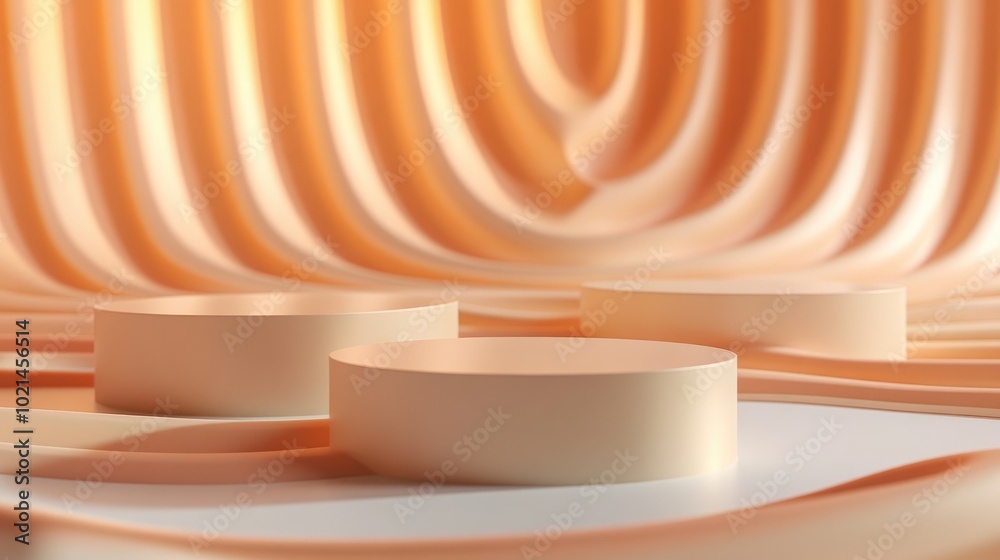 Poster 3d rendered illustration of an abstract pedestal background showcasing a mockup for product display 