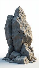 A detailed, realistic 3D rock model suitable for use in gaming, animation, or environmental design projects.