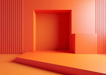 Modern Orange Geometric Display Background