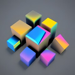 Holo abstract 3D shapes and 3D holographic elements or 3d holographic liquid shape amp gradient shap