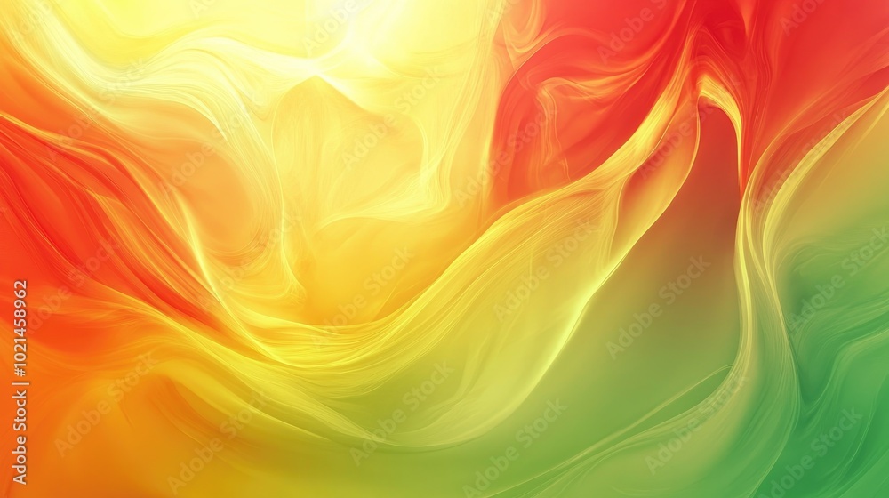 Aufkleber Abstract gradient blend of red yellow and green in a modern art design suitable for creative templates posters banners and web presentations featuring a flowing trendy fantasy backdrop