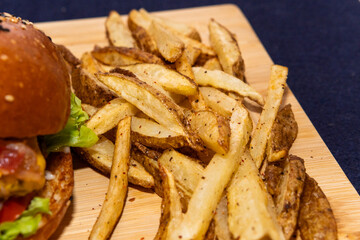 hamburger and fries