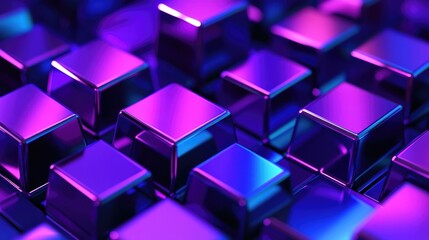 3D rendering of an abstract geometric background in purple and blue hues Cyberpunk theme Suitable for advertising technology showcases banners cosmetics fashion and business Sci Fi illustration fo